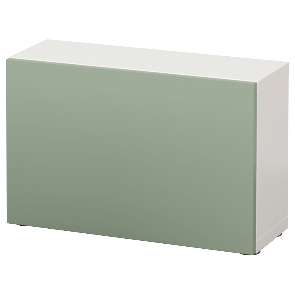 Стеллаж с дверью БЕСТО, белый, Лаппвикен зеленый (60x20x38 см) - схема-чертеж с размерами