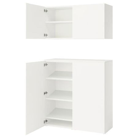 PLATSA Комбинация для хранения с дверцами - белый Fonnes/белый 122x42x220 см