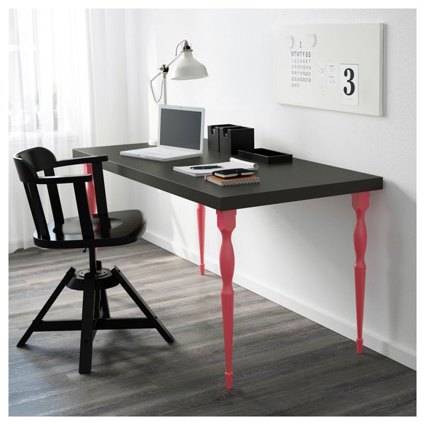 Стол ТОРНЛИДЕН / НИПЕН, черно-коричневый, красный (150x75 см) - схема-чертеж с размерами