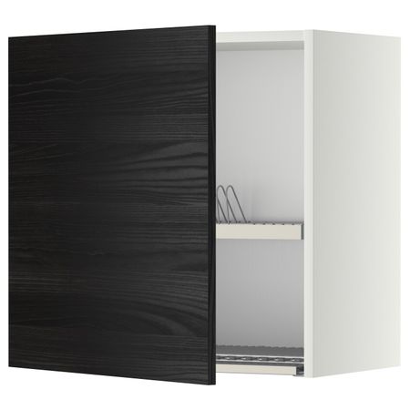 Шкаф навесной с сушкой, белый, Тингсрид черный 60x60 см IKEA МЕТОД 792.247.52