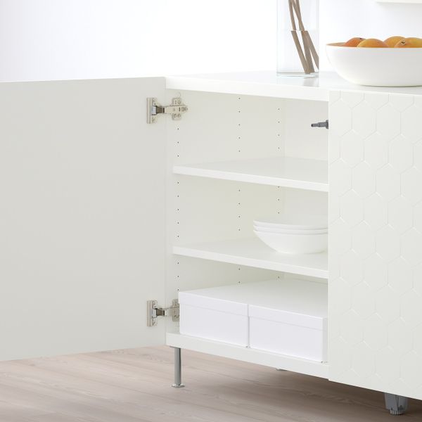 Комбинация для хранения с дверцами, белый/вассвик/сталларп белый 120x40x74 см IKEA БЕСТО 692.666.29 - фото 4