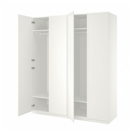 Гардероб, 200x60x236 см, белый, белый IKEA PAX ПАКС, FORSAND ФОРСАНД 895.011.07