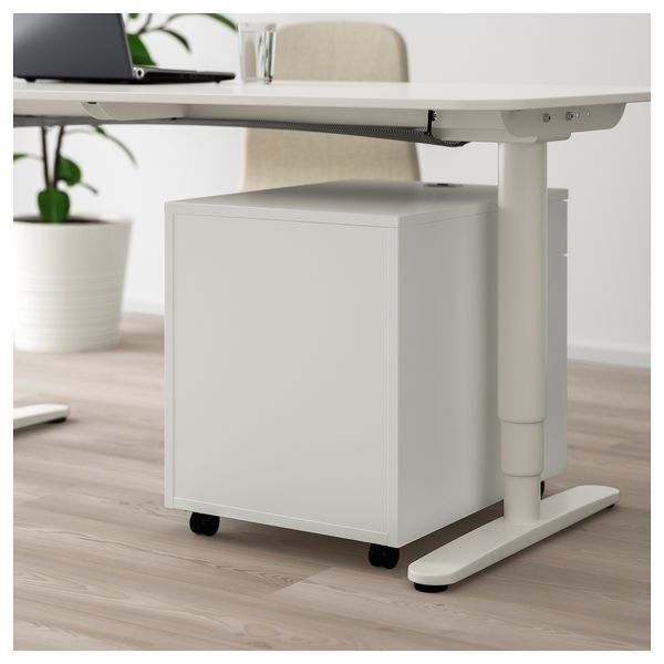 Тумба на колесиках с 2 ящиками ЭРИК, белый (41x57 см) - фото 2