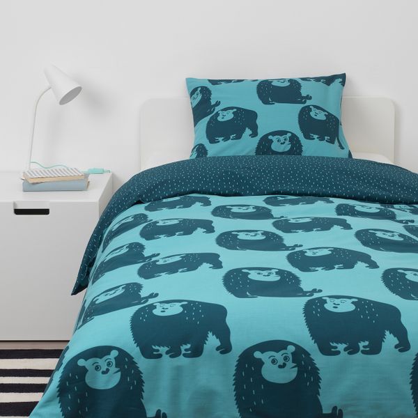 Пододеяльник и 1 наволочка, обезьянка, синий 150x200/50x70 см IKEA ДЬЮНГЕЛЬСКОГ 703.937.11 - фото 4