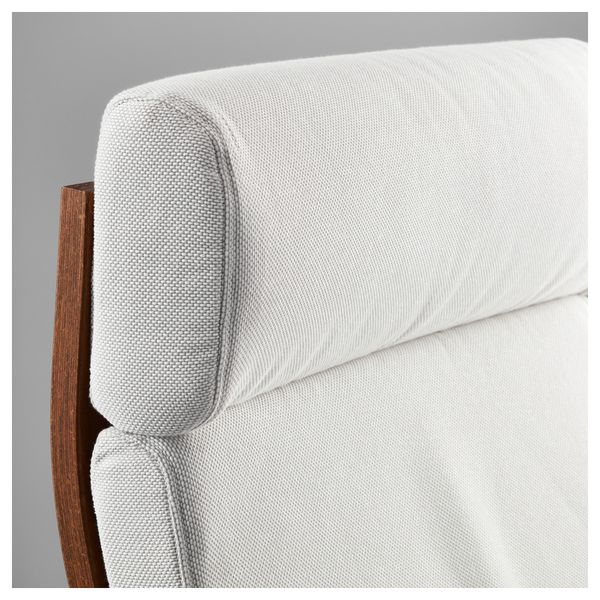 Кресло ПОЭНГ, классический коричневый, Финнста белый - фото 4