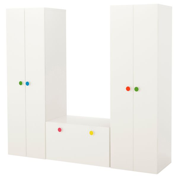 Комбинация для хранения со скамьей СТУВА / ФОЛЬЯ, белый (210x50x192 см) - фото 1