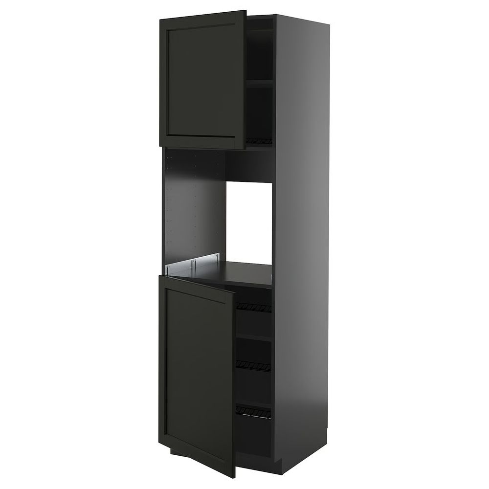 METOD Высок шкаф д/духовки/2дверцы/полки - фото 1