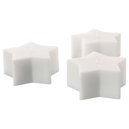 Неароматическая свеча формовая ВИНТЕР 2015, звезда, белый (5 см)