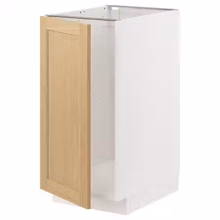 METOD Напольный шкаф п/мойку/сорт мусора - белый/Forsbacka дуб 40x60 см