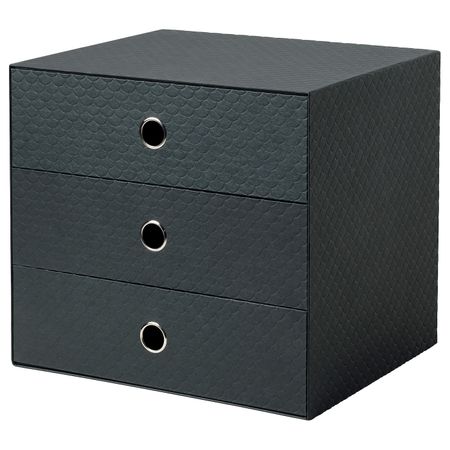 Мини-комод с 3 ящиками, черный 33x26 см IKEA PALLRA ПАЛЬРА 604.681.65