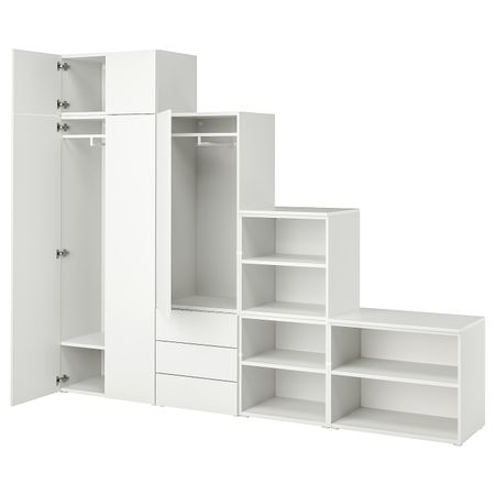 Гардероб с 5 дверями, 3 ящиками, белый/Фоннес белый 280x42x221 см IKEA OPPHUS ОПХУС 094.222.27