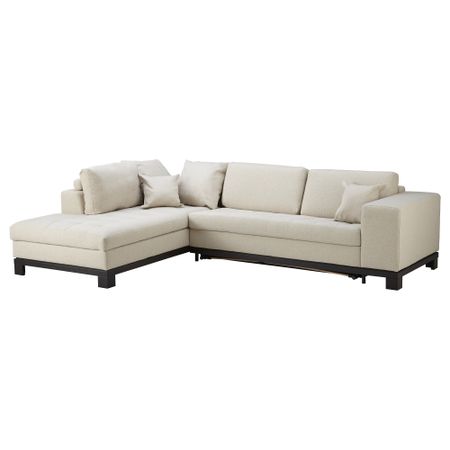 Угловой диван-кровать c модулем для хран, лев НОГЕРСУНД, Толлэби бежевый