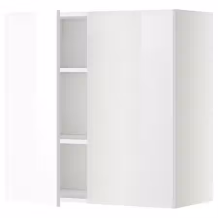 METOD Навесной шкаф с полками/2дверцы - белый/Ringhult белый 80x80 см