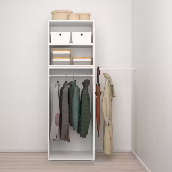 PLATSA Гардероб 2-дверный - белый/Fonnes белый 90-107x57x181 см - схема-чертеж с размерами