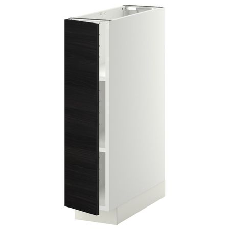 Напольный шкаф с полками, белый, Тингсрид черный 20x60 см IKEA МЕТОД 592.248.14