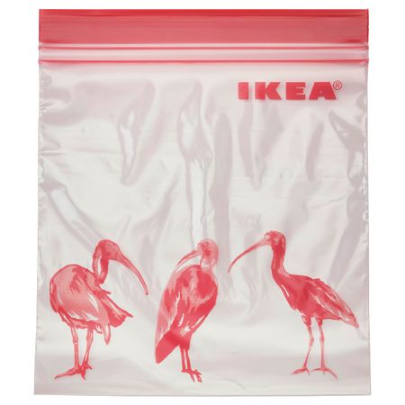 Пакет закрывающийся, с рисунком/розовый 1 л IKEA ИСТАД 204.654.37