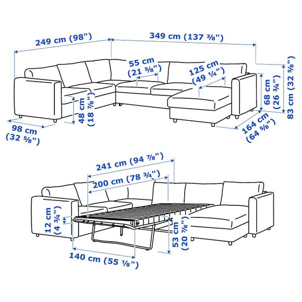 IKEA, дополнительный ракурс - схема-чертеж с размерами