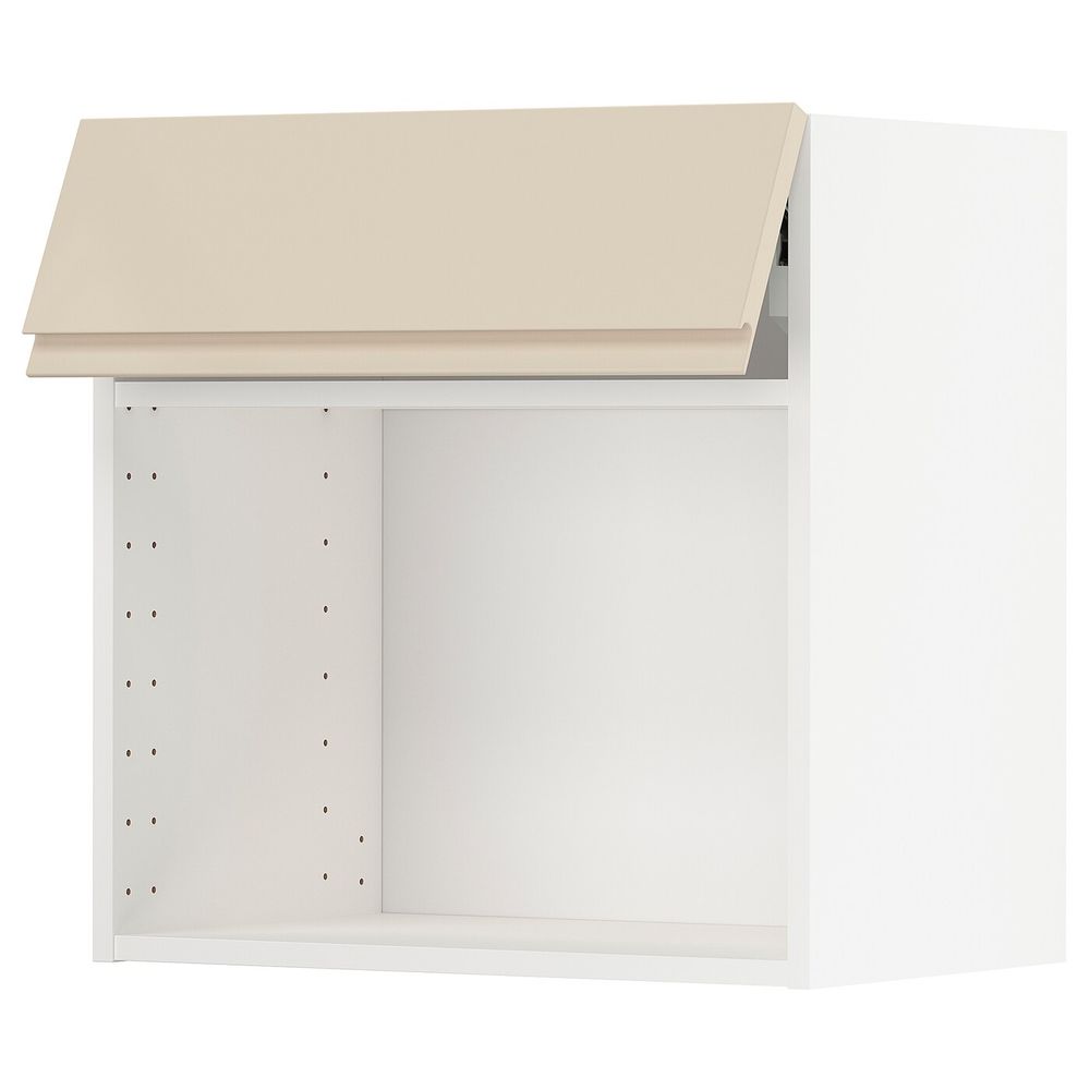 Навесной шкаф для/СВЧ,нажимн механизм, белый/Воксторп глянцевый светло-бежевый 60x60 см IKEA METOD МЕТОД 893.939.85 - схема-чертеж с размерами