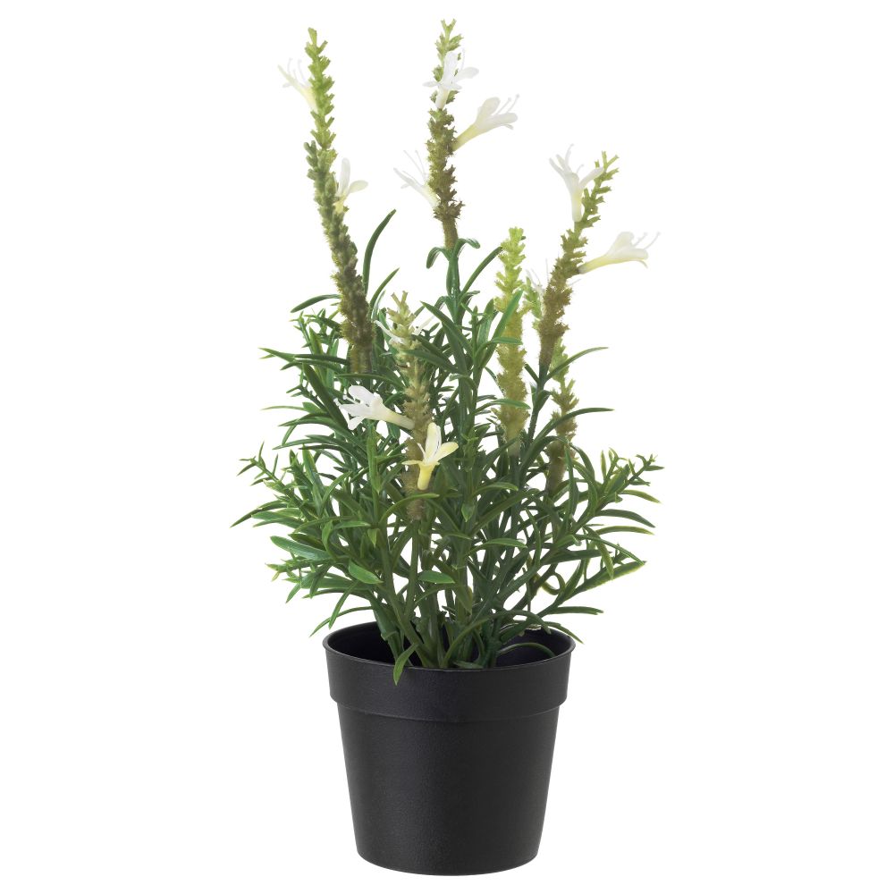 Искусственное растение в горшке ФЕЙКА, лаванда белый (9 см) - схема-чертеж с размерами