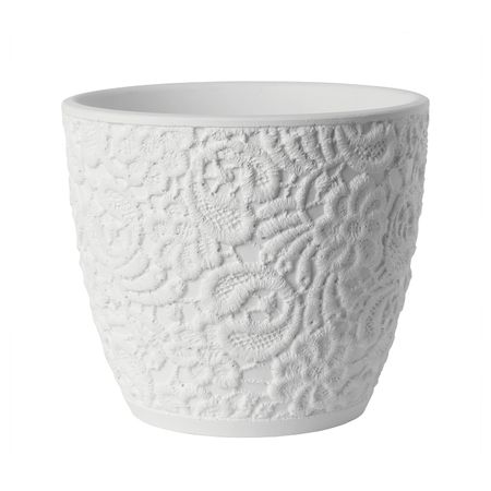 Горшок цветочный, белый, цветок, 12 см IKEA САЛЬПЕТЕР 504.484.46