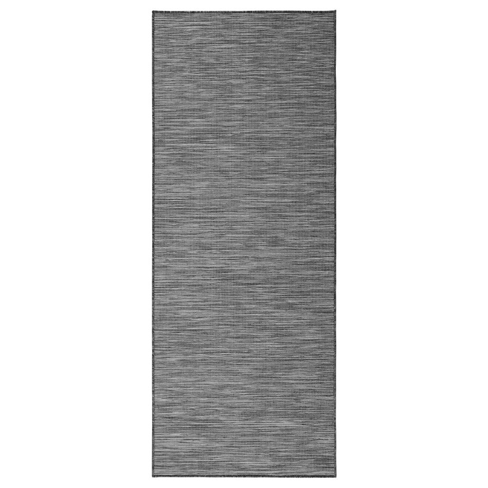Ковер безворсовый, для дома/улицы ХОДДЕ, д/дома/улицы серый, черный (80x200 см) - фото 1