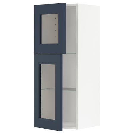 Навесной шкаф, полки, 2 стеклянные двери IKEA METOD МЕТОД 794.594.82