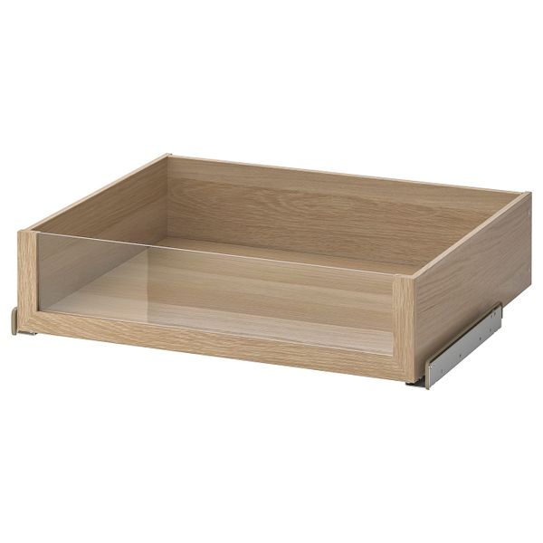 Ящик со стеклянной фронтальной панелью, под беленый дуб 75x58 см IKEA KOMPLEMENT КОМПЛИМЕНТ 303.697.27 - фото 1