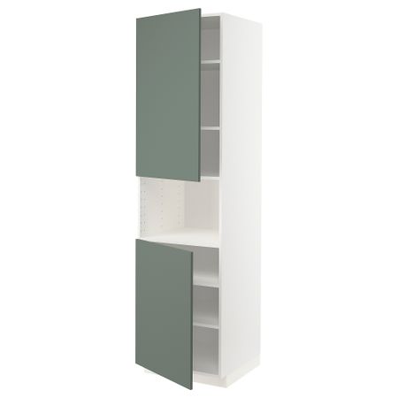 Высокий шкаф для СВЧ, 2 дверцы, полки, 60x60x220 cm IKEA METOD МЕТОД 094.669.28