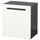 Стеллаж с дверью БЕСТО, черно-коричневый, Марвикен белый (60x40x64 см)
