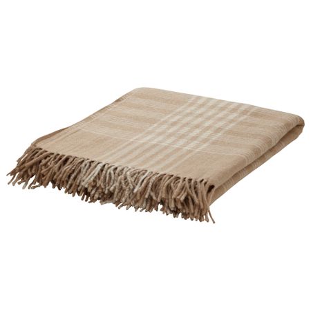 Плед ДАГНХИЛЬД, бежевый клетчатый орнамент (150x200 см)