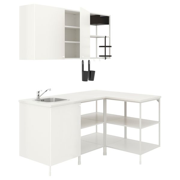 Угловая кухня, белый IKEA BEGIVENHET БЕГИВЕНХЕТ 693.381.36 - фото 1
