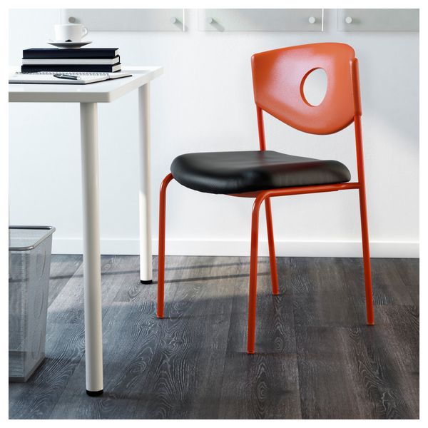 Конференц-стул СТОЛЬЯН, оранжевый, черный - фото 2