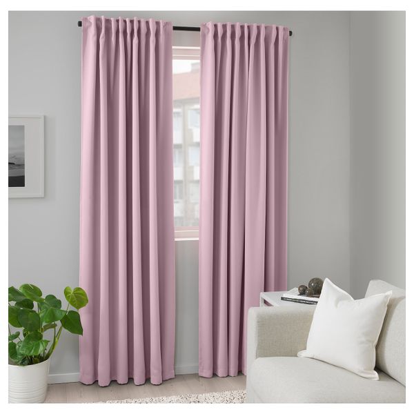 Затемняющие гардины, 2 шт., светло-розовый 145x300 см IKEA MAJGULL МАЙГУЛЛ 204.177.95 - схема-чертеж с размерами