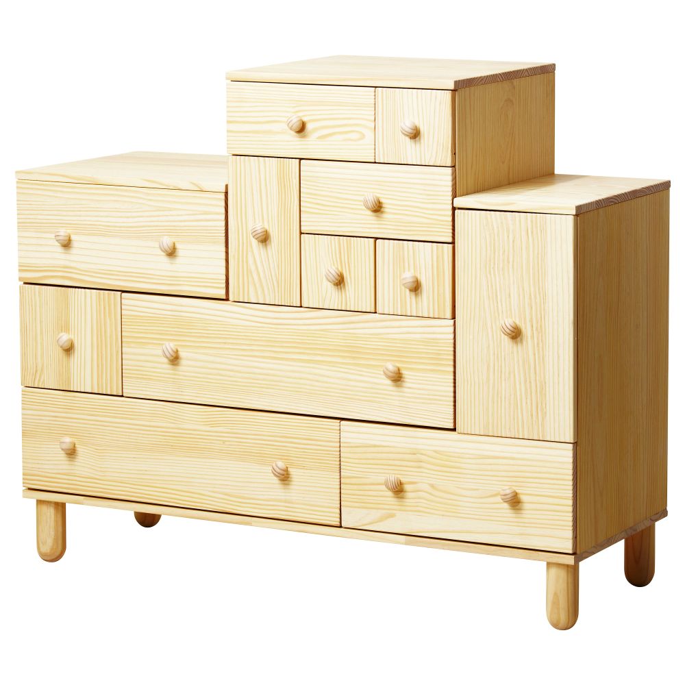 Комод + дополнительный модуль ИКЕА ПС 2012, сосна (130x48x109/133 см) - фото 1