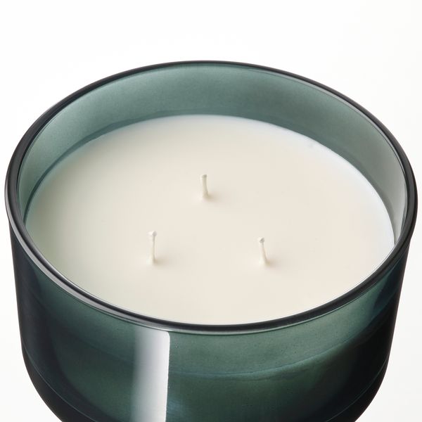 Ароматич свеча/банка+крышка,3фитиля, 25 ч, Горный воздух/бирюзовый IKEA PÄRONTRÄD 605.272.21 - фото 3