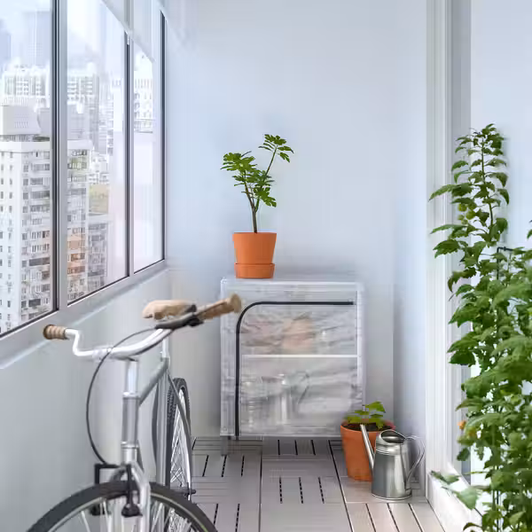 HYLLIS Стеллаж с чехлом - прозрачный 60x27x74 см - фото 3