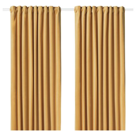 Затемняющие гардины, 2 шт., золотисто-коричневый, 140x300 см IKEA SANELA САНЕЛА 304.189.02