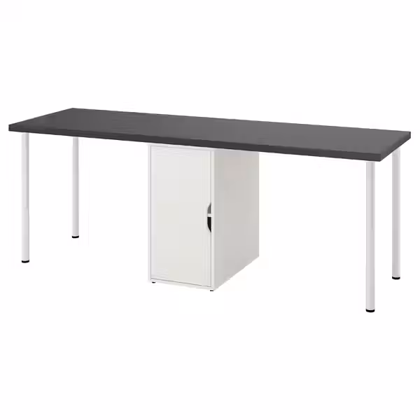 LAGKAPTEN / ALEX Письменный стол - черно-коричневый/белый 200x60 см - фото 1