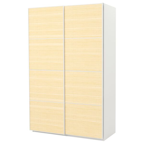 Гардероб, белый, Фьельхамар светлый бамбук, 150x66x236 см IKEA ПАКС 893.063.04 - фото 2