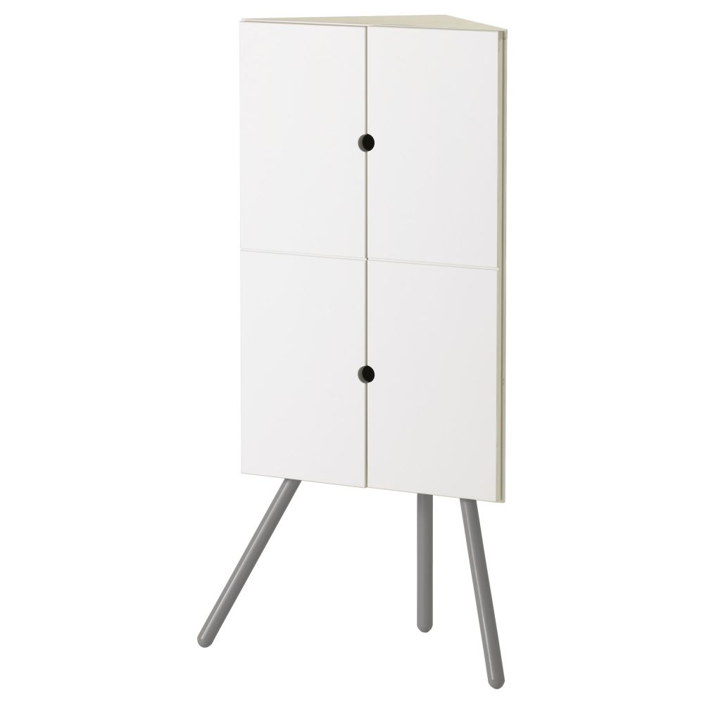 Шкаф угловой ИКЕА ПС 2014, белый, серый (52x110 см) - фото 1