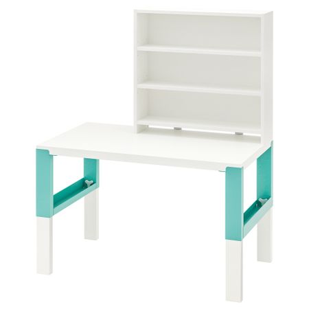 Письменный стол с полками, белый, бирюзовый, 96x58 см IKEA PÅHL ПОЛЬ 494.378.54