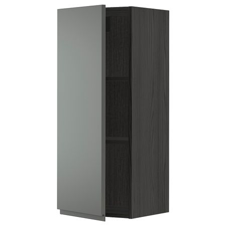 Шкаф навесной с полкой, черный/Воксторп темно-серый 40x100 см IKEA МЕТОД 893.108.05