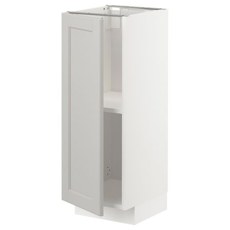 Напольный шкаф с полками, белый/Лерхюттан светло-серый 30x37 см IKEA METOD МЕТОД 693.014.11