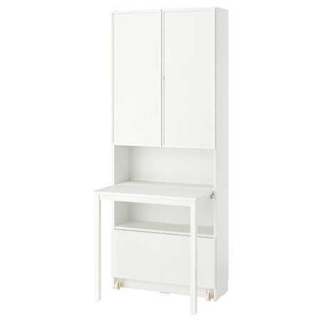 Стеллаж с письменным столом, ящиком, белый, 80x202 см IKEA BILLY БИЛЛИ, HÖGBO 595.639.41