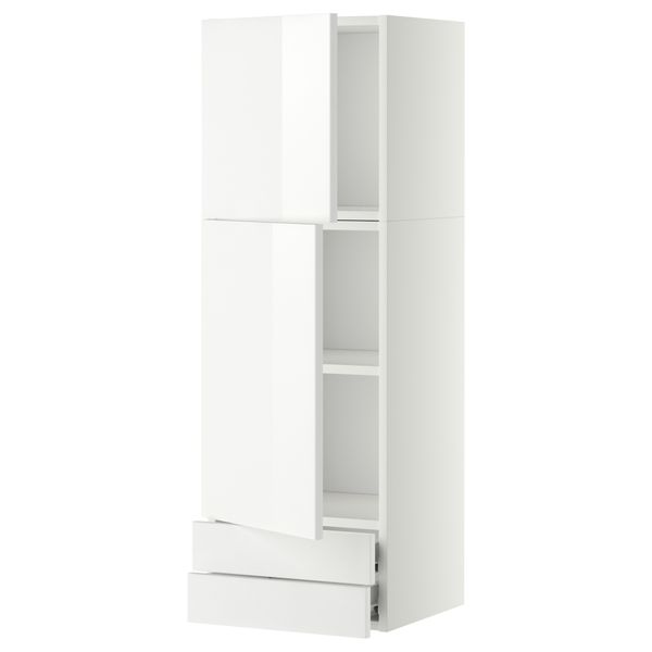 Навесной шкаф, 2 дверцы, 2 ящика МЕТОД / ФОРВАРА, белый, Рингульт белый - фото 1