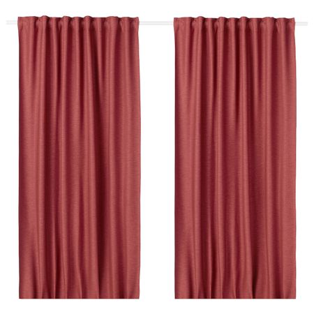 Затемняющие гардины, 1 пара, красный 145x300 см IKEA VILBORG ВИЛБОРГ 504.140.69