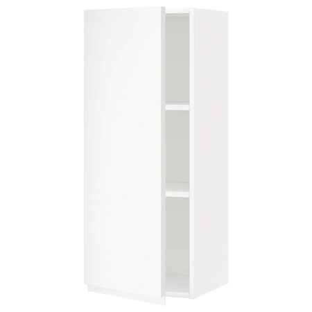 Навесной шкаф с полками, белый/Воксторп матовый белый 40x100 см IKEA METOD МЕТОД 894.464.65