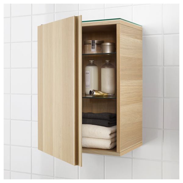 Навесной шкаф с 1 дверцей ГОДМОРГОН, под беленый дуб (40x32x58 см) - схема-чертеж с размерами