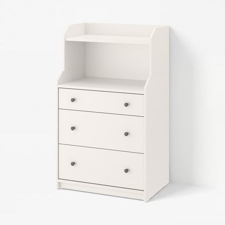 HAUGA Комод с 3 ящиками/полкой - белый 70x46x116 см