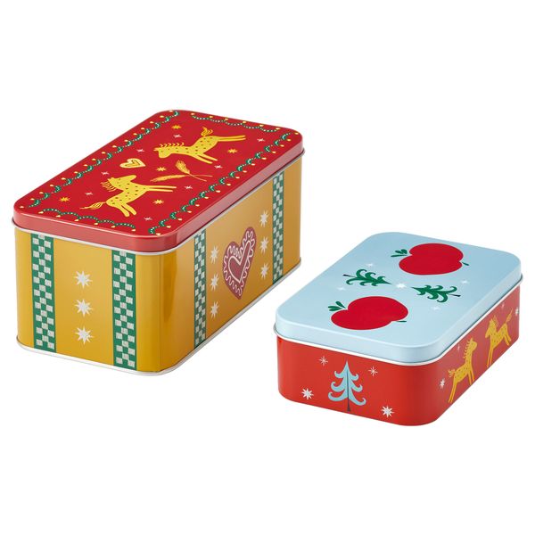 Набор банок, 2 шт, разные размеры, разные цвета IKEA VINTERFINT 505.561.48 - фото 2